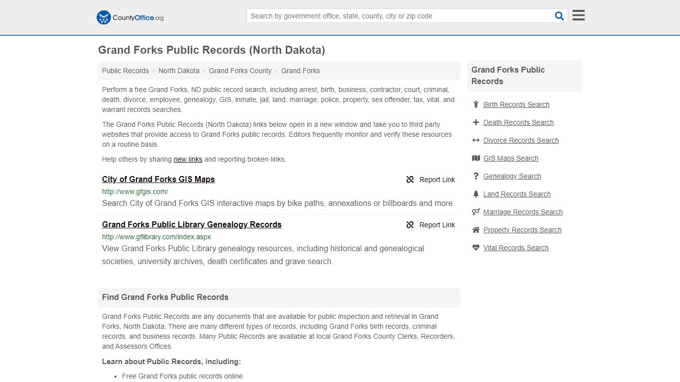 Grand Forks Public Records (North Dakota) - County Office