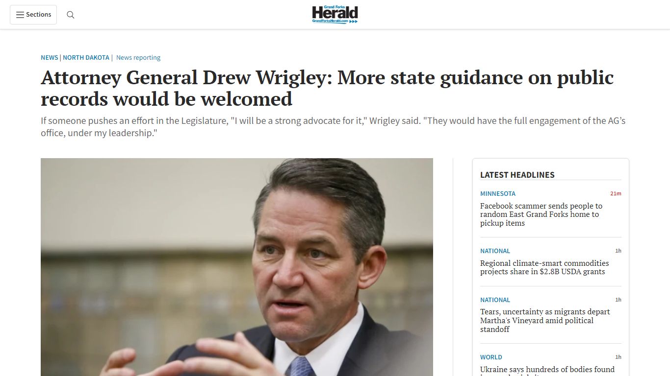 Attorney General Drew Wrigley: More state guidance on public records ...